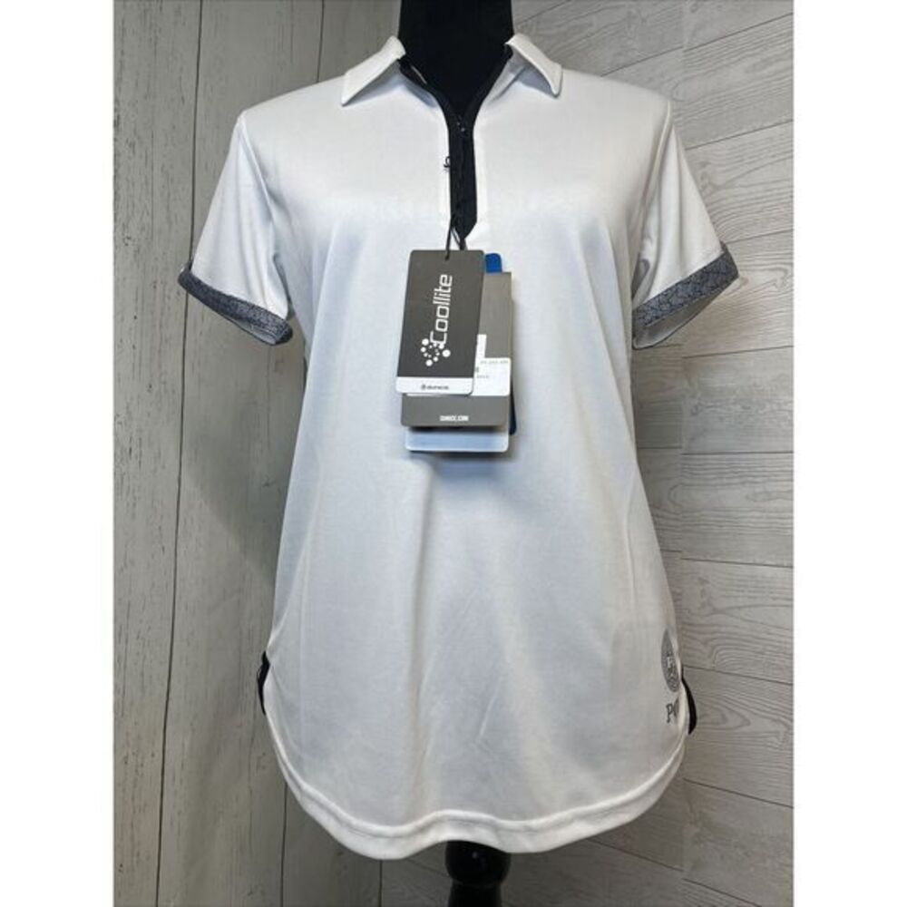 NEW Women's Size L Sunice Marissa Cuffed‎ Golf PGA Stretch Polo Shirt
